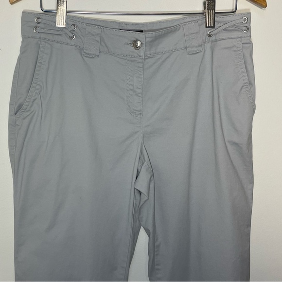 Nautica Gray Chinos with X String Belt Line Details Boating Pants Women’s Size 8 - Picture 3 of 11